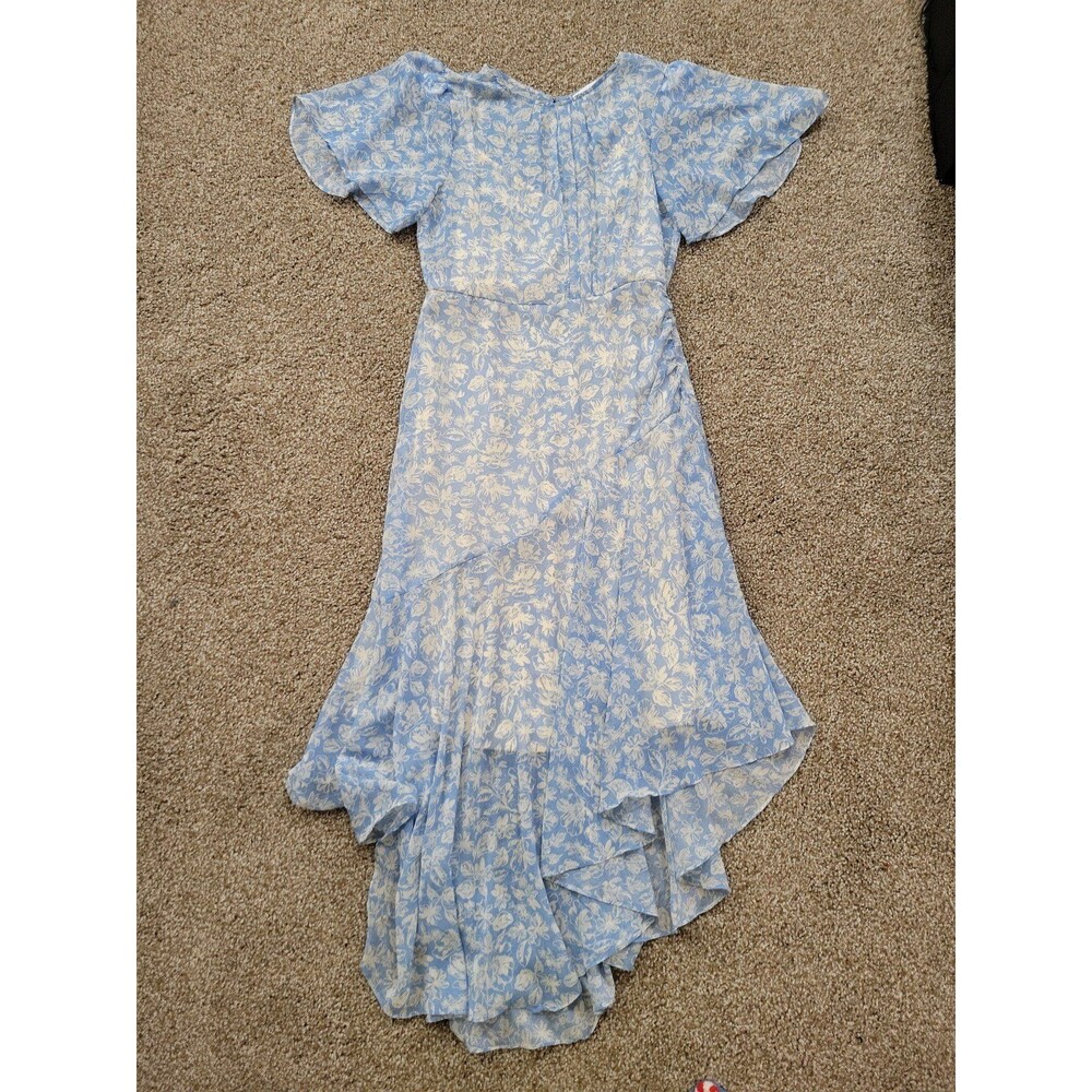 ASTER Blue and glitter Floral Print Dress